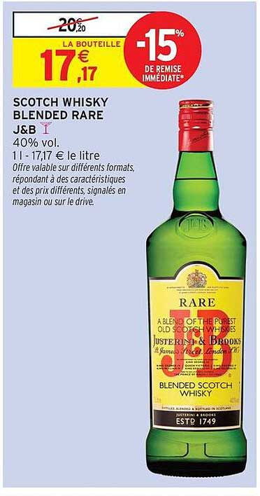 J&B Scotch Whisky Blended Rare