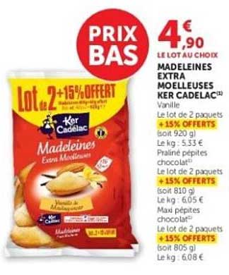 Ker Cadelac Madeleines Extra Moelleuses