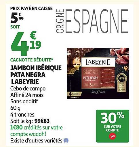 Labeyrie Jambon Ibérique Pata Negra
