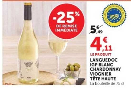 LANGUEDOC IGP BLANC CHARDONNAY VIOGNIER TÊTE HAUTE