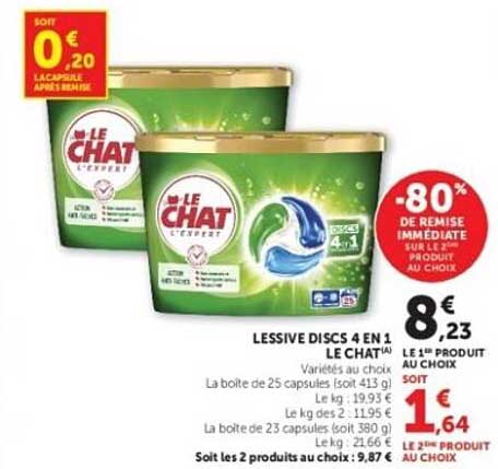 LE CHAT Lessive Discs 4 en 1