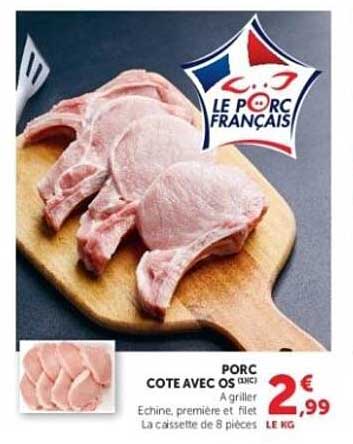 LE PORC FRANCAIS Porc cote avec os grillee
