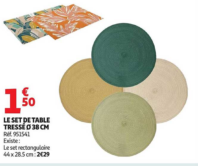 LE SET DE TABLE TRESSÉ Ø 38 CM