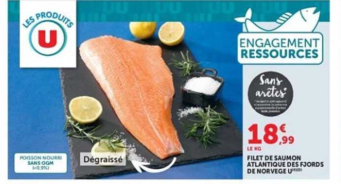 Les Produits U Filet de saumon atlantique des fjords de Norvège