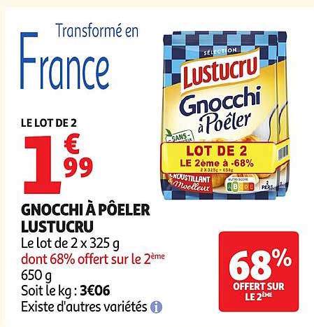 Lustucru Gnocchi à Poêler