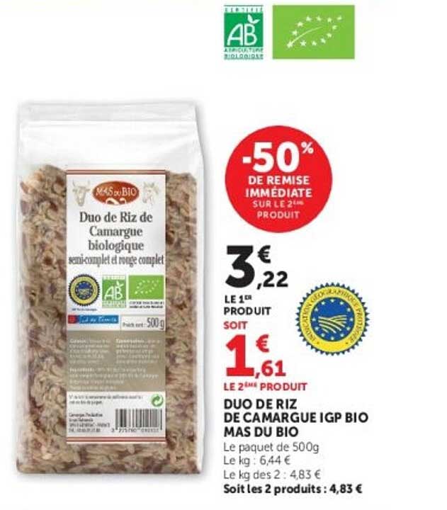 Mas du Bio Duo de Riz de Camargue biologique