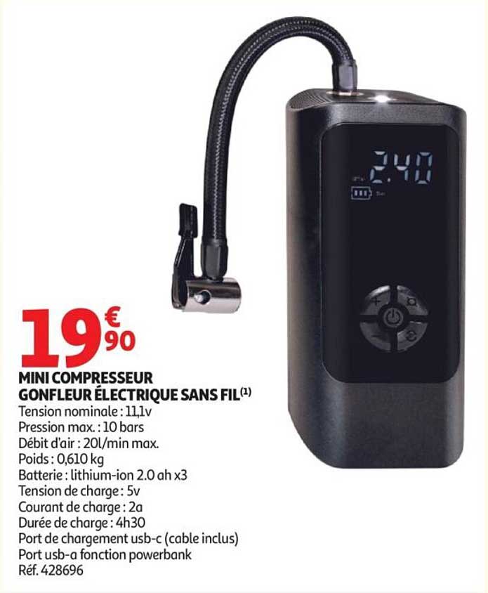 MINI COMPRESSEUR GONFLEUR ÉLECTRIQUE SANS FIL