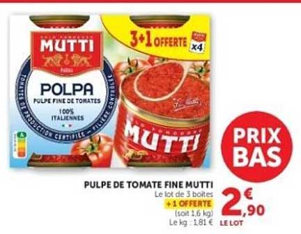 Mutti Pulpe de tomate fine