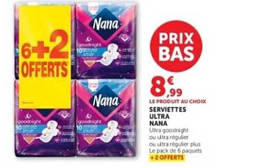 Nana goodnights serviettes ultra nana