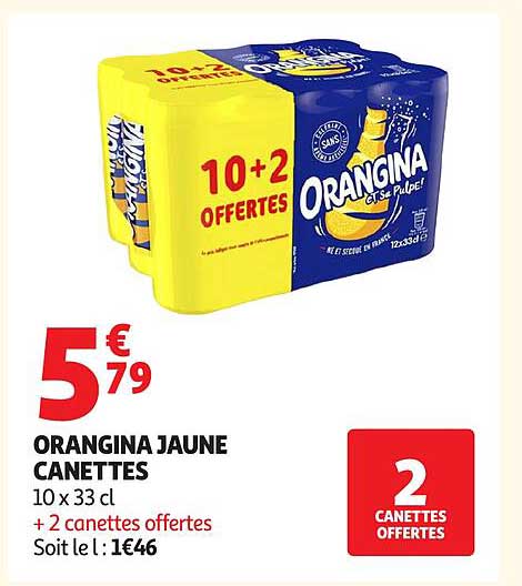 ORANGINA JAUNE CANETTES