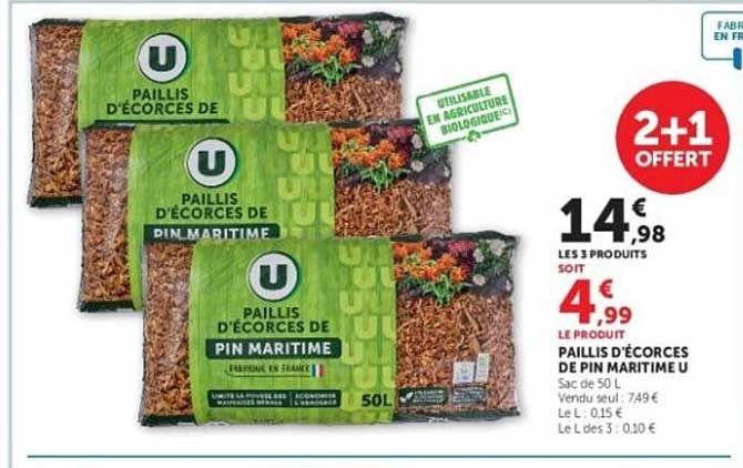 Paillis d'écorces de pin maritime U