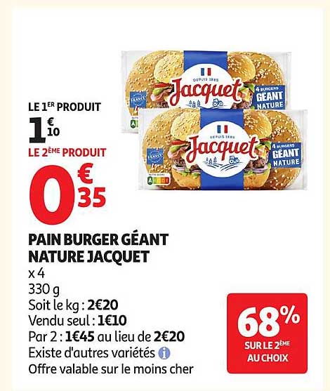 PAIN BURGER GÉANT NATURE JACQUET