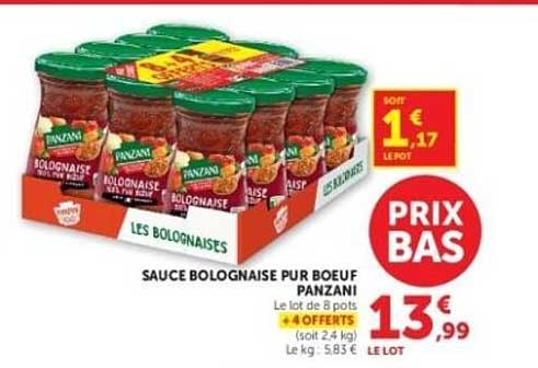 Panzani Sauce Bolognaise Pur Bœuf