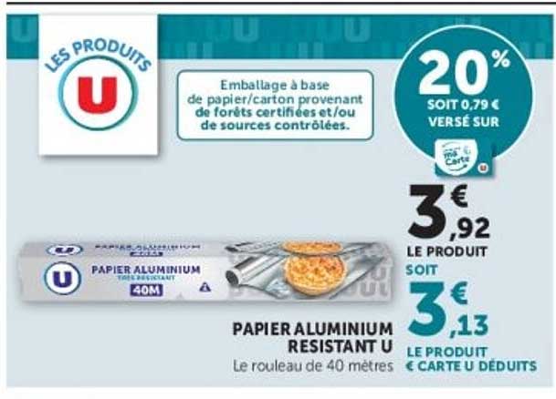 PAPIER ALUMINIUM RESISTANT U
