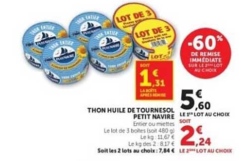 Petit Navire THON HUILE DE TOURNESOL