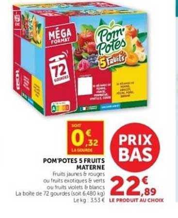 POM'POTES 5 FRUITS MATERNELLE