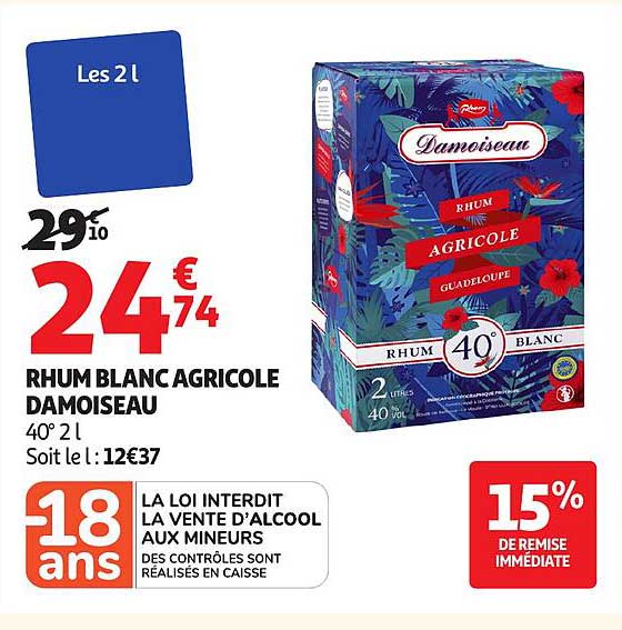 Rhum blanc agricole Damoiseau
