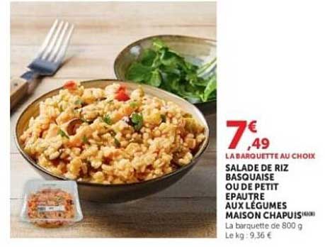 Salade de riz basquaise ou de petit épeautre aux légumes Maison Chapuis