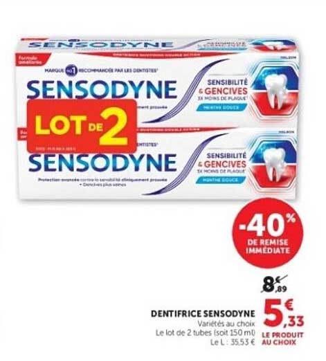 Sensodyne LOT DE 2