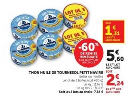 THON HUILE DE TOURNESOL PETIT NAVIRE