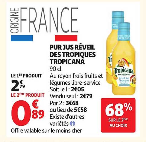 Tropicana Pur Jus Réveil des Tropiques