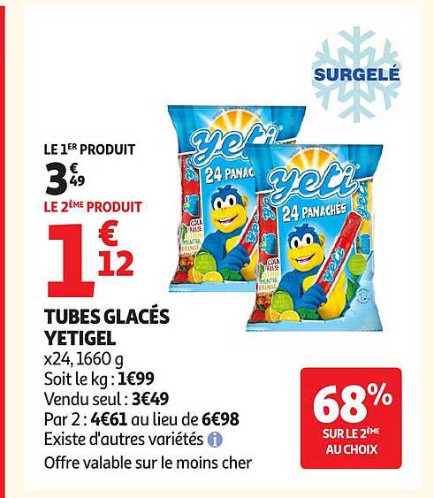 TUBES GLACÉS YETIGEL