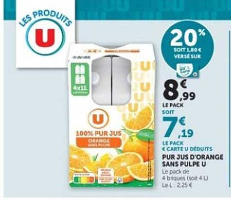 U 100% PUR JUS ORANGE