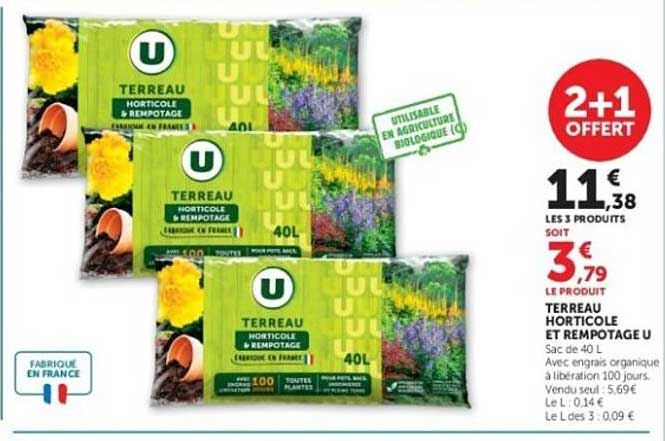 U TERREAU HORTICOLE REMPOTAGE