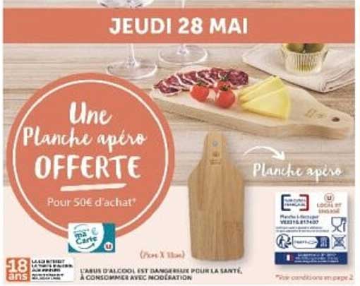 Une Planche apéro OFFERTE