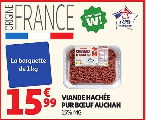 VIANDE HACHÉE PUR BOEUF AUCHAN