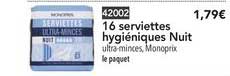 16 serviettes hygiéniques nuit