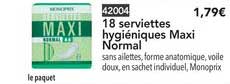 18 serviettes hygiéniques maxi normal