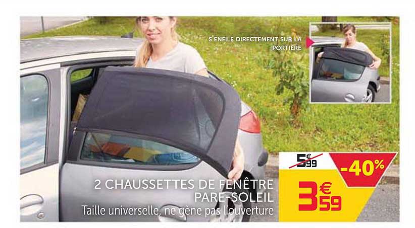 2 chaussettes de fenêtre pare soleil