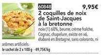 2 coquilles de noix de saint jacques à la bretonne