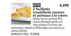 2 Feuilletés Croustillants Saumon Et Poireaux à La Crème