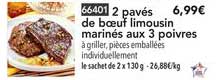 2 pavé de bœuf limousin marinés aux 3 poivres