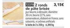 2 Ronds De Pâte Brisée