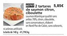 2 tartares de saumon citron ciboulette