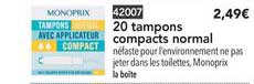 20 tampons compacts normal