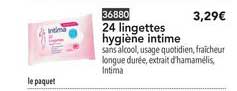 24 Lingettes Hygiène Intime