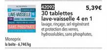 30 tablettes lave vaisselle 4 en 1