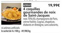 4 coquilles gourmandes de noix de saint jacques
