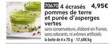 4 écrasés pommes de terre et purée d'asperges vertes