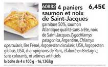 4 paniers saumon et noix de saint jacques