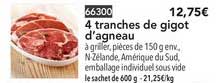 4 tranches de gigot d'agneau