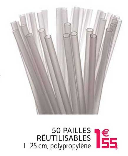 50 Pailles Réutilisables