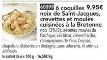 6 coquilles noix de saint jacques cuisinées à la bretonne