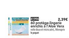 60 protège lingerie enrichis à l'aloe vera