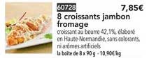 8 Croissants Jambon Fromage