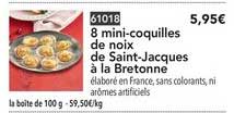 8 mini coquilles de noix de saint jacques à la bretonne
